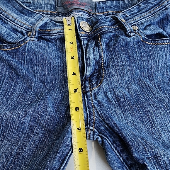 Ecko Red Women’s Jeans Low Rise Straight Stone Embroidered Pockets 3/4 - Picture 10 of 12